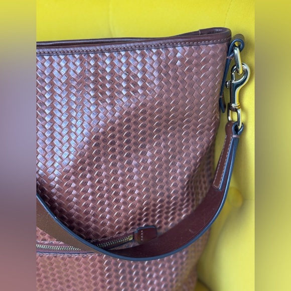 Dooney & Bourke Brown Textured Leather Shoulder Bag - Picture 11 of 16